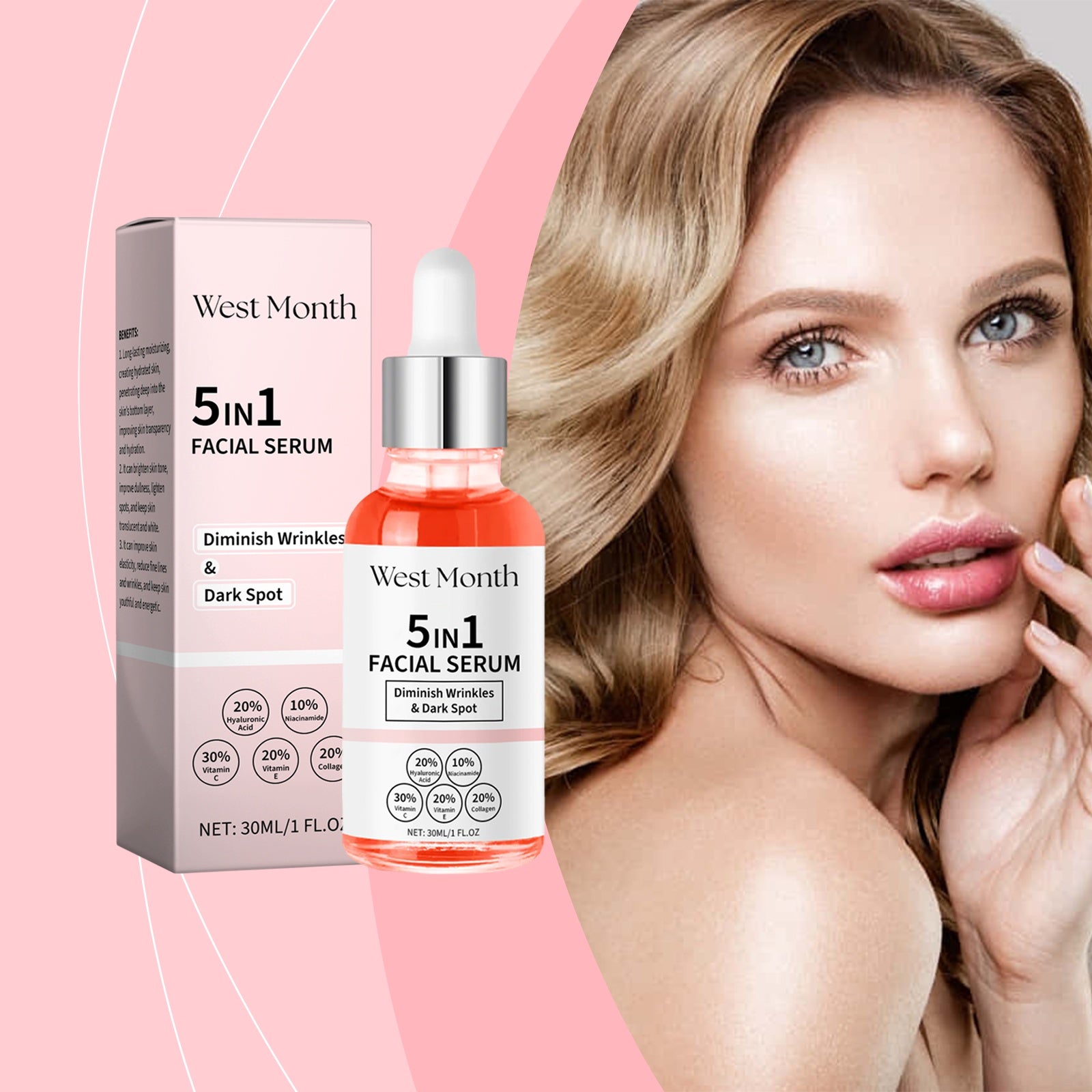 All-In-One Serum For Skin Improvement Vitamin C Even-Brightening Niacinamide Serum