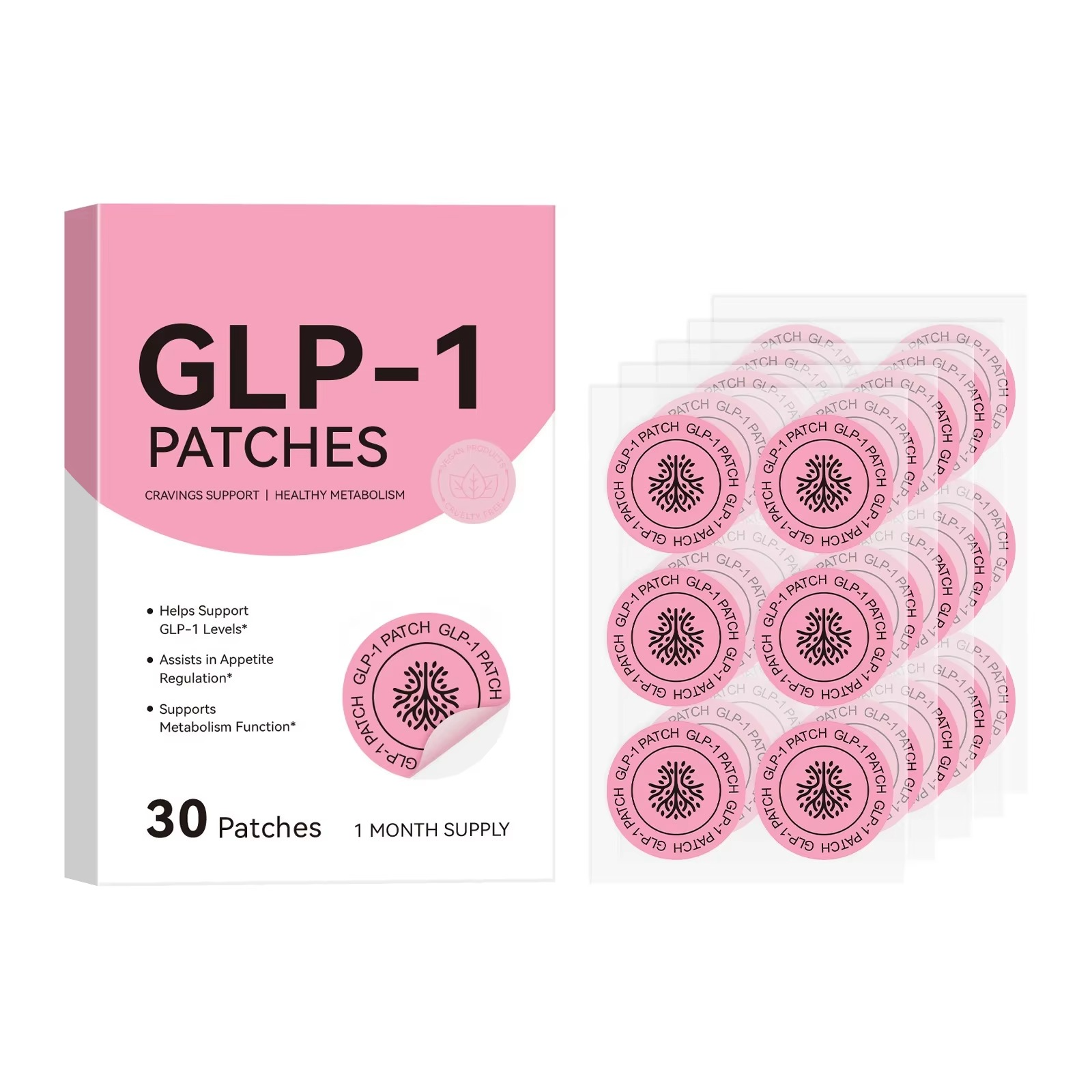 GLP-1 BODY PATCHES Original 30 pcs | Made from pure plants for appetite control | metabolism support | maintain energy